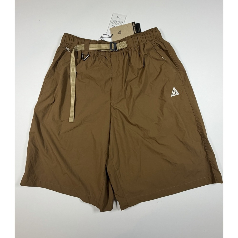 Nike ACG Orb Weaver Shorts Men's Size Medium HJ2887-235 UV Repel Mosswood Brown